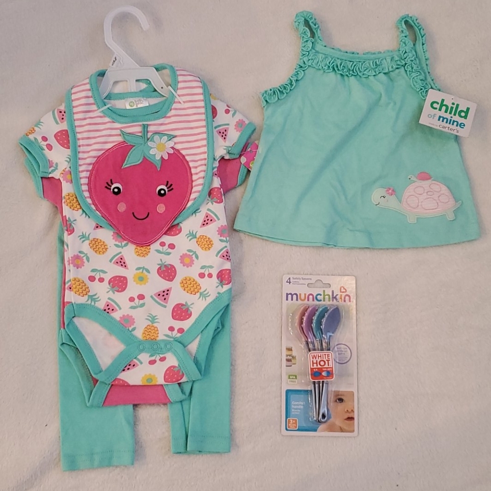 NEW baby infant clothing and safety spoons